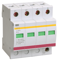Ограничитель импульсных перенапряжений ОПС1-D 4Р 5/10кА 230B IEK
