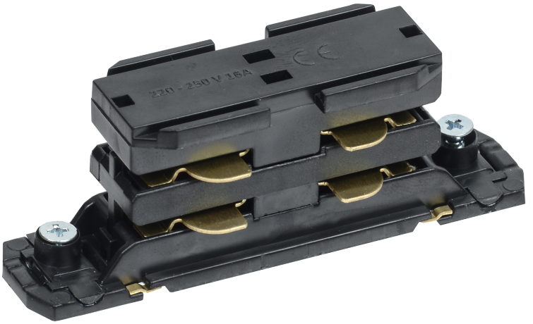 Соединитель прямой внутренний (соединение 2х осветительных шинопроводов в прямую линию) черный IEK