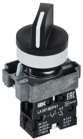 Переключатель LA167-BDF41 на 2 положения 1з черный IEK