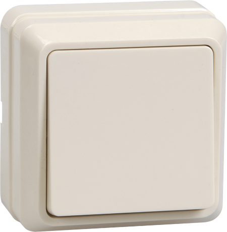 Выключатель 1-клавишный для открытой установки ВС20-1-0-ОКм 10А ОКТАВА кремовый IEK