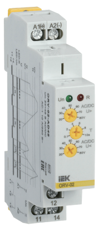 Реле контроля напряжения ORV. 1 фаза 24-48В AC/DC IEK