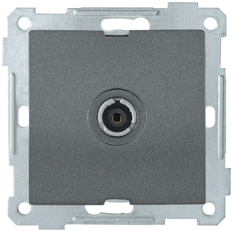 Розетка 1-местная телевизионная проходная РТВ10-0-Б BOLERO антрацит IEK