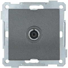 Розетка 1-местная телевизионная проходная РТВ10-0-Б BOLERO антрацит IEK