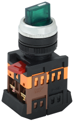 Переключатель АNСLR-22-3 на 3 фиксированных положения "I-O" 1з+1р неон/240В зеленый IEK