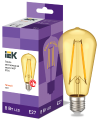 Лампа светодиодная ST64 ретро золото 8Вт 230В 2700К E27 серия 360° IEK