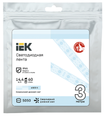Лента светодиодная 3м LSR-5050W60-14,4-IP65-12В IEK