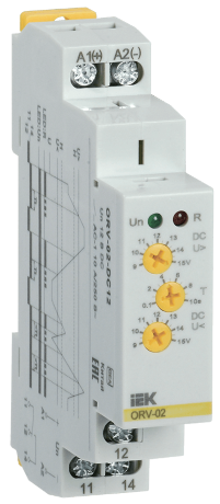 Реле контроля напряжения ORV. 1 фаза 12В DC IEK