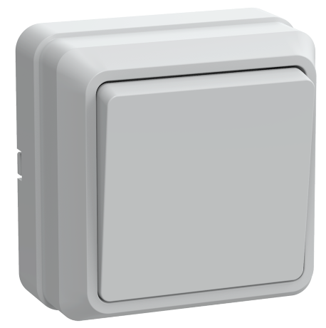 Выключатель 1-клавишный для открытой установки кнопочный ВСк20-1-0-ОБ 10А ОКТАВА белый IEK