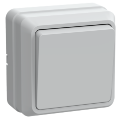 Выключатель 1-клавишный для открытой установки кнопочный ВСк20-1-0-ОБ 10А ОКТАВА белый IEK