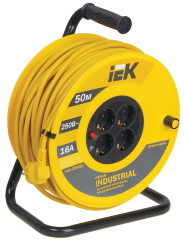 Катушка УК50 с термозащитой 4 места 2P+PE/50м 3х1,5мм2 INDUSTRIAL IEK