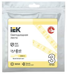 Лента светодиодная 3м LSR-5050WW60-14,4-IP20-12В IEK