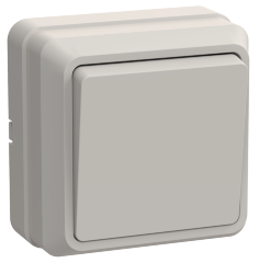 Выключатель 1-клавишный для открытой установки кнопочный ВСк20-1-0-ОКм 10А ОКТАВА кремовый IEK
