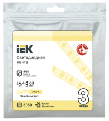 Лента светодиодная 3м LSR-5050WW60-14,4-IP65-12В IEK