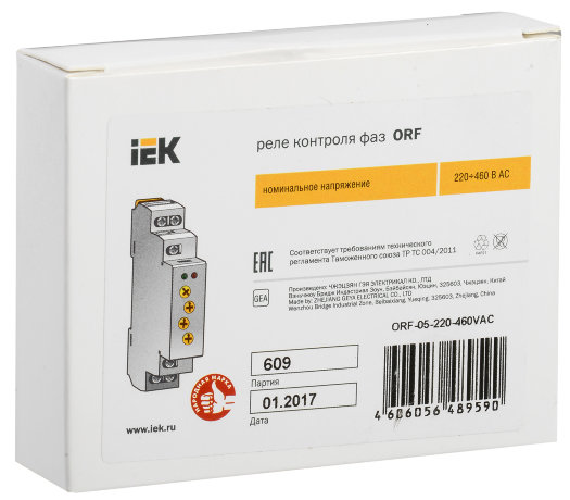 Реле контроля фаз ORF 05 3 фазы 220-460В AC IEK