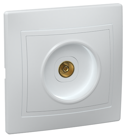 Розетка 1-местная телевизионная РТВ10-КБ КВАРТА белый IEK