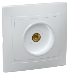 Розетка 1-местная телевизионная РТВ10-КБ КВАРТА белый IEK