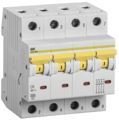 Выключатель автоматический ВА47-60M 4Р 6А 6кА С IEK