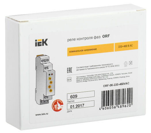 Реле контроля фаз ORF 06 3 фазы 220-460В AC IEK