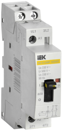 Контактор модульный с ручным управлением КМ20-20МР AC KARAT IEK