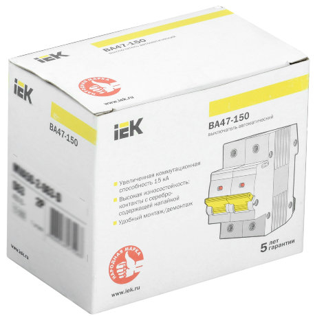 Выключатель автоматический ВА47-150 2Р 63А 15кА C IEK