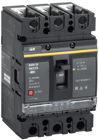 Выключатель автоматический ВА88-35 3Р 250А 35кА MASTER с электронным расцепителем IEK