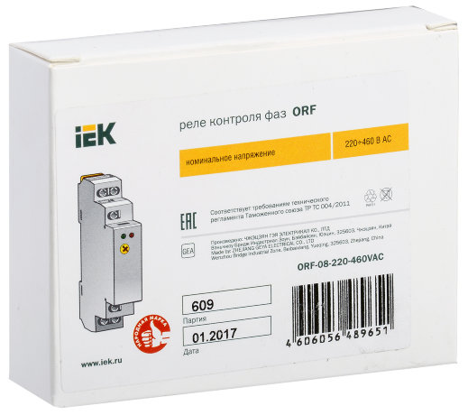 Реле контроля фаз ORF 08 3 фазы 220-460В AC IEK