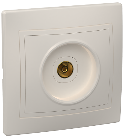 Розетка 1-местная телевизионная РТВ10-ККм КВАРТА кремовый IEK