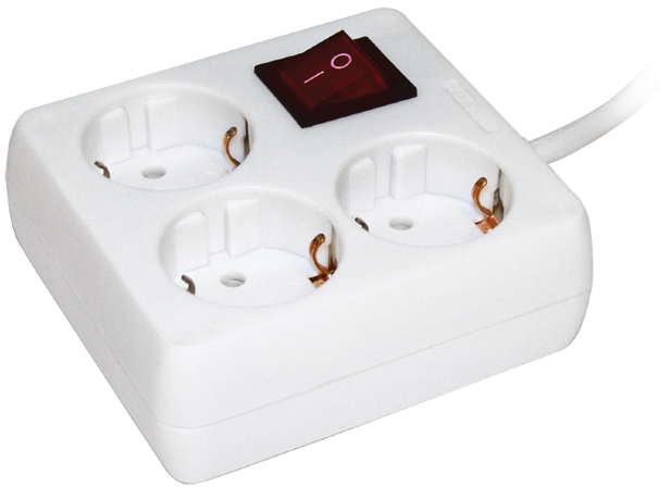 Удлинитель У-С03К-выкл. 3 места 2P+PE/3м 3х1мм2 16А/250В IEK