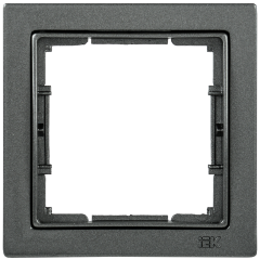 Рамка 1-местная квадратная РУ-1-БА BOLERO Q1 антрацит IEK