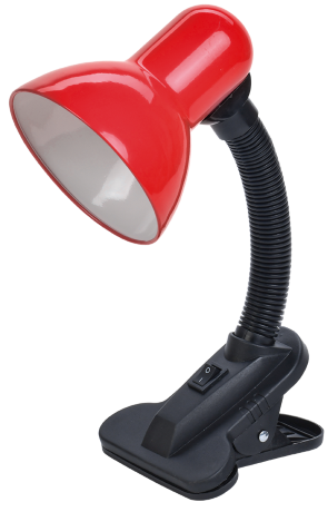 LIGHTING Светильник настольный 1001 на прищепке Е27 красный IEK