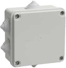 Коробка распаячная КМ41234 для открытой проводки 100х100х50мм IP55 (RAL 7035, 6 гермовводов) IEK