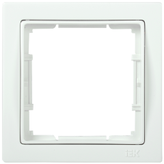 Рамка 1-местная квадратная РУ-1-ББ BOLERO Q1 белый IEK