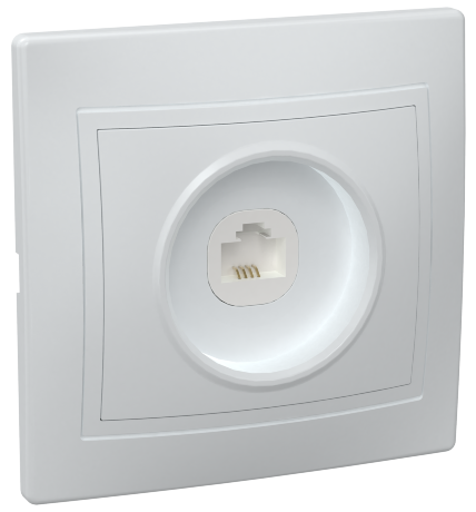 Розетка 1-местная телефонная РТ10-КБ КВАРТА белый IEK