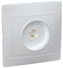 Розетка 1-местная телефонная РТ10-КБ КВАРТА белый IEK