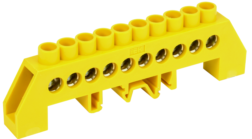 Шина PE "земля" в комбинированном DIN-изоляторе типа "Стойка" ШНИ-8х12-10-КС-Ж IEK