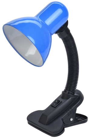 LIGHTING Светильник настольный 1001 на прищепке Е27 синий IEK