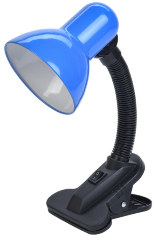 LIGHTING Светильник настольный 1001 на прищепке Е27 синий IEK