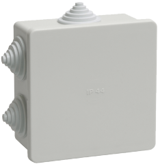 Коробка распаячная КМ41235 для открытой проводки 85х85х40мм IP44 (RAL 7035, 6 гермовводов) IEK