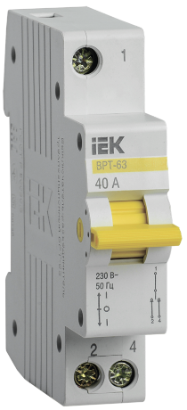 Выключатель-разъединитель трехпозиционный ВРТ-63 1P 40А IEK