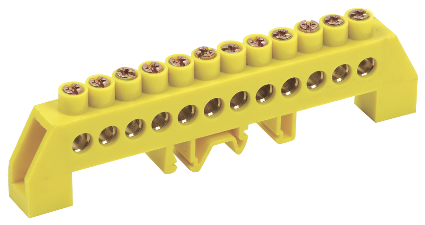 Шина PE "земля" в комбинированном DIN-изоляторе типа "Стойка" ШНИ-8х12-12-КС-Ж IEK