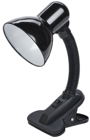 LIGHTING Светильник настольный 1001 на прищепке Е27 черный IEK