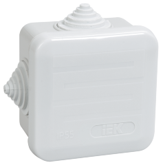 Коробка распаячная КМ41236 для открытой проводки 70х70х40мм IP44 (RAL 7035, 4 гермоввода, защелкивающаяся крышка) IEK