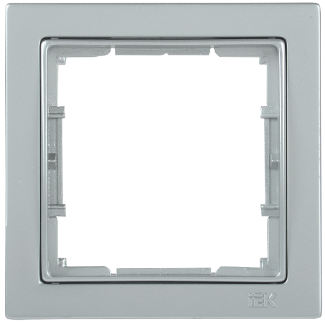 Рамка 1-местная квадратная РУ-1-БС BOLERO Q1 серебряный IEK