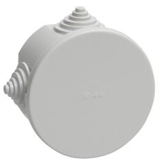 Коробка распаячная КМ41237 для открытой проводки d75х40мм IP44 (RAL 7035, 4 гермоввода) IEK