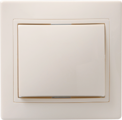 Выключатель 1-клавишный ВС10-1-0-Км 10А керамика КВАРТА кремовый IEK