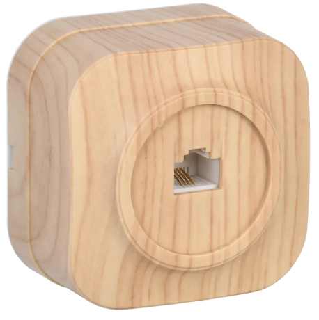 Розетка одноместная для открытой установки телефонная РТ20-ХС GLORY сосна IEK