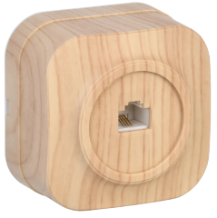 Розетка одноместная для открытой установки телефонная РТ20-ХС GLORY сосна IEK