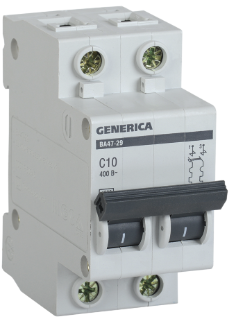 Выключатель автоматический ВА47-29 2Р 10А 4,5кА С GENERICA