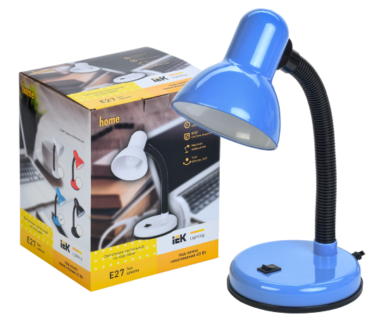 LIGHTING Светильник настольный 1002 на подставке Е27 синий IEK