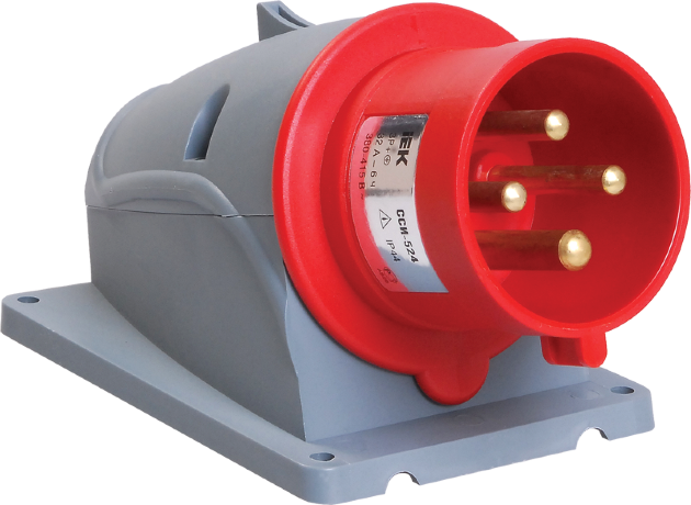 Вилка стационарная ССИ-524 32А-6ч/380-415В 3Р+РЕ IP44 MAGNUM IEK